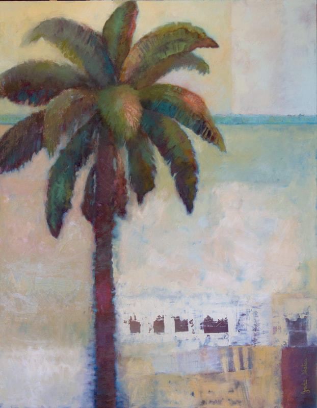 Ocean horizon with Palm Tree Painting